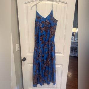 Anthropology maxi dress. Blue and brown paisley.